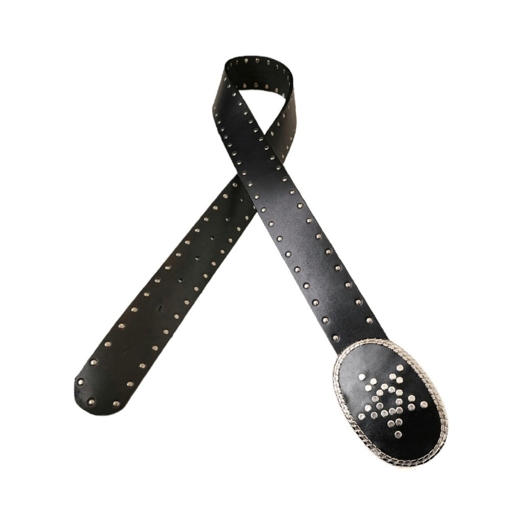 Steve Madden dark brown leather belt with star buckle Size Small